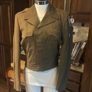 Vintage Military USMC Short Dress Jacket 100% Wool 36L